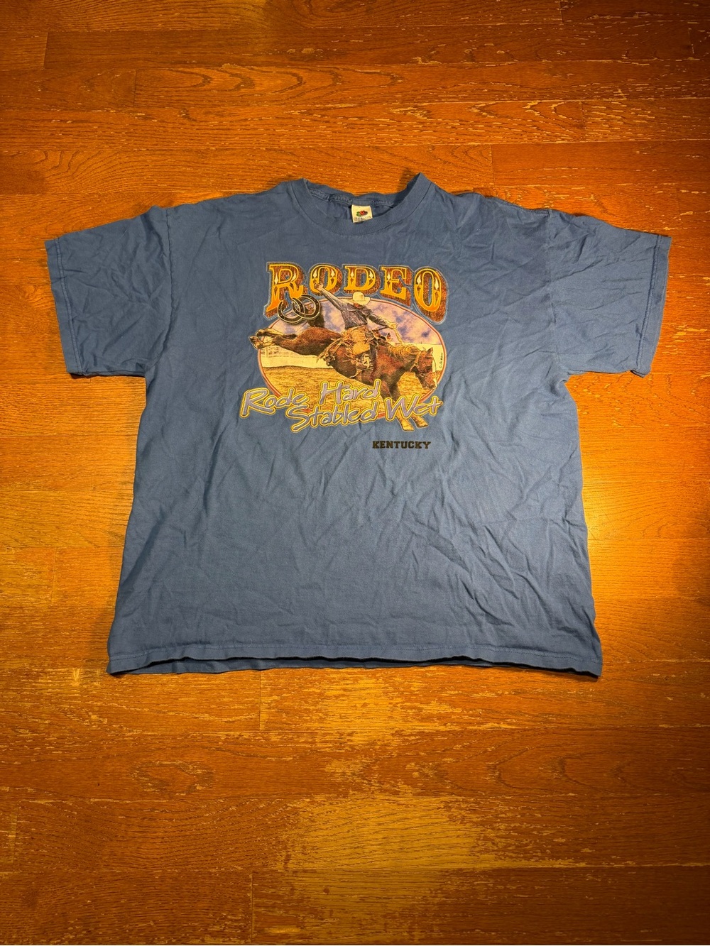 Y2K Rodeo Rode Hard Stabled Wet Kentucky Graphic Tee